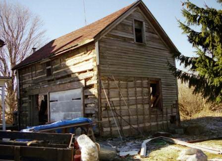 Dismantling Motz Log Cabin